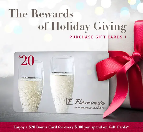 The Rewards of Holiday Giving -
 Purchase Gift Cards