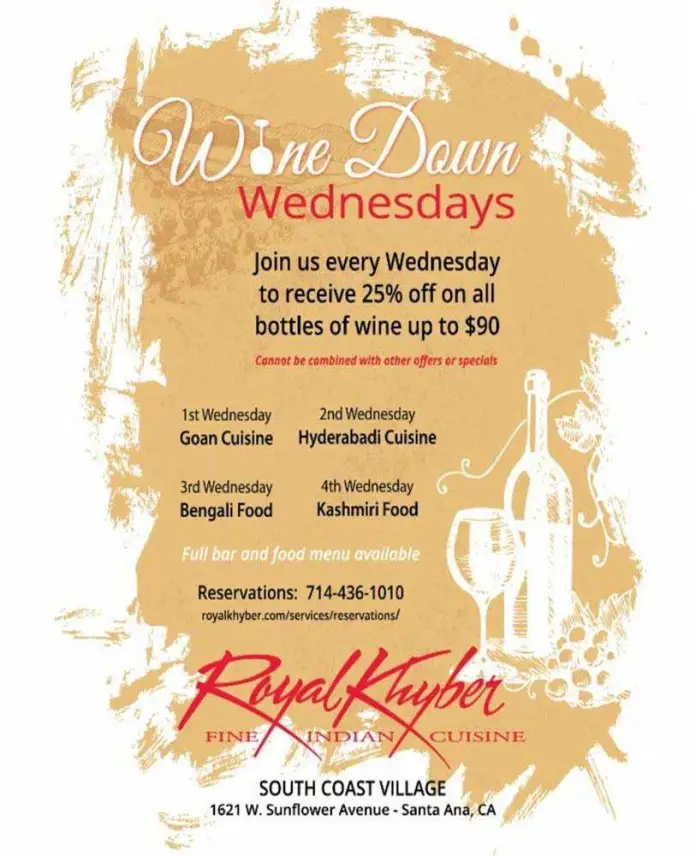 Royal Khyber Wine Down Wednesday