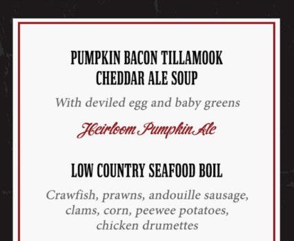 Taps Fish House Beer Dinner Menu 1