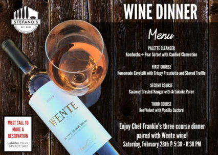 Stefano's Wine Dinner Menu 2 28