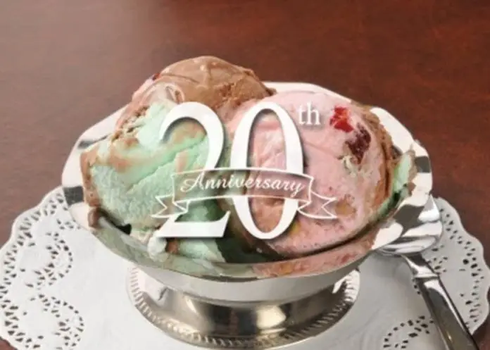 Jack's Restaurant 20th Anniversary Ice Cream