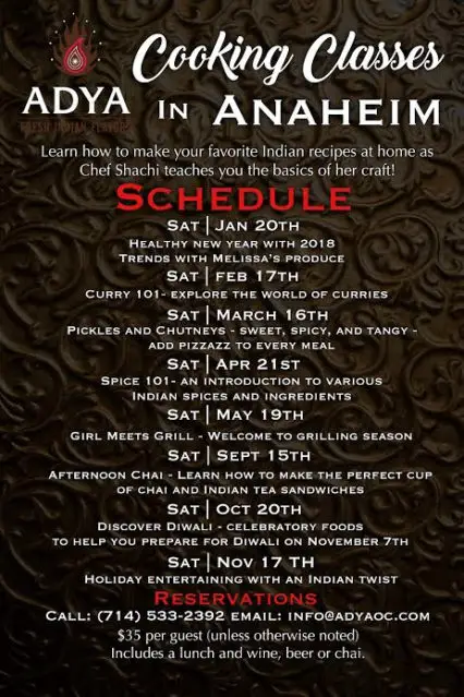 Adya Class Schedule