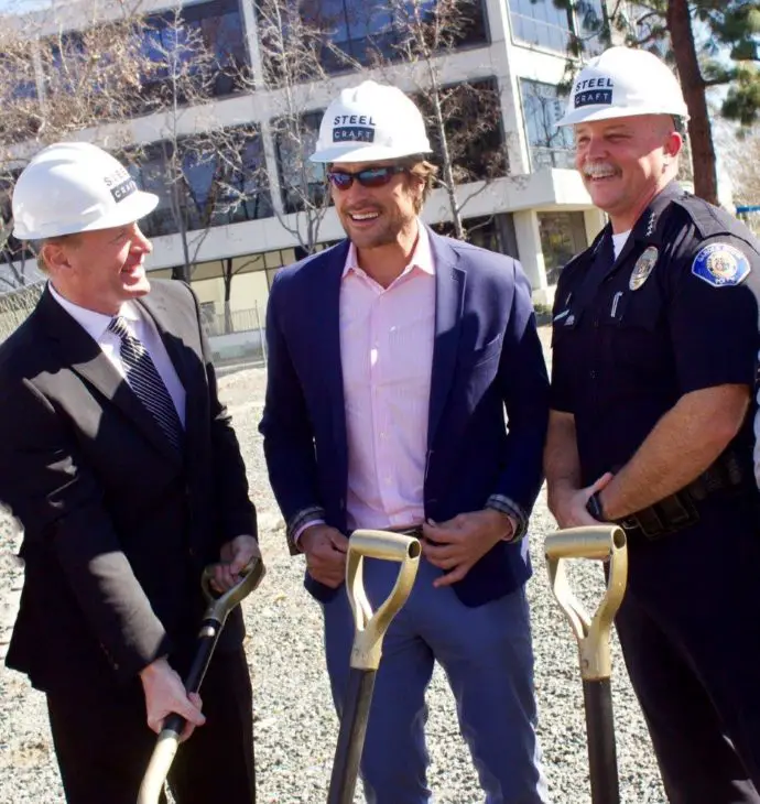 SteelCraft Groundbreaking GardenGroveMayor TeemuSelanne Police Chief