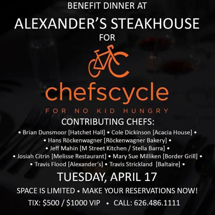 Alexander's Steakhouse Chef Cycle Dinner