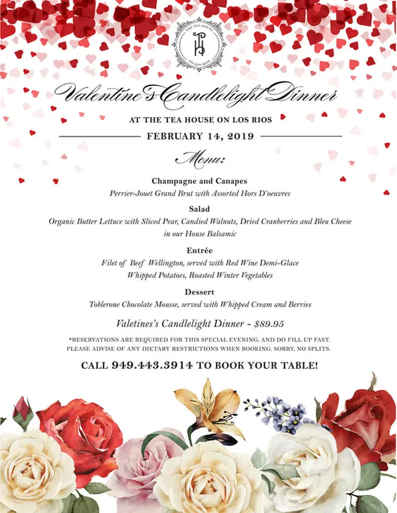 Valentinescandlelightdinnermenu