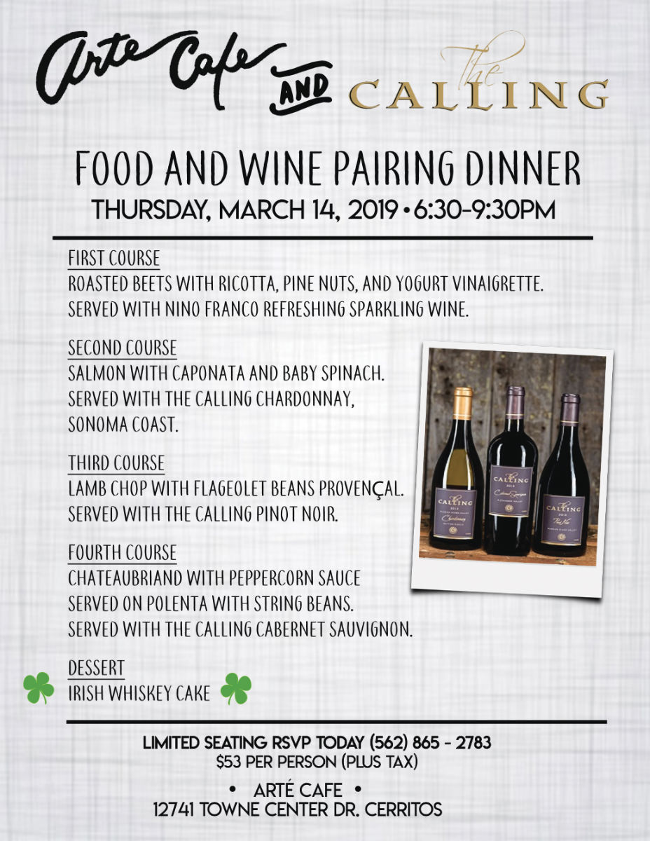 Arte Cafe Wine Dinner