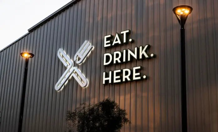 Mess Hall Eat Drink Here Sign