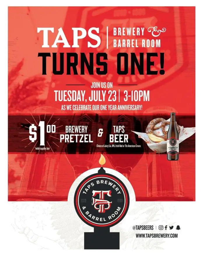 TAPS Brewery & Barrel Room First Year Anniversary