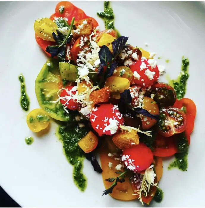 Vine Restaurant Heirloom Tomato & Watermelon Panzanella