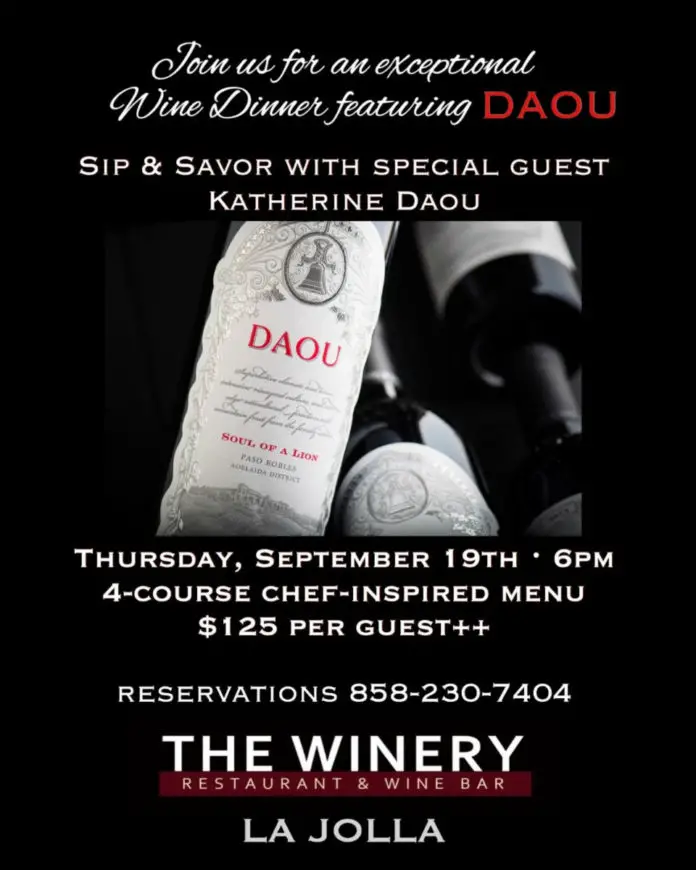 The Winery Restaurant La Jolla Daou Wine Dinner