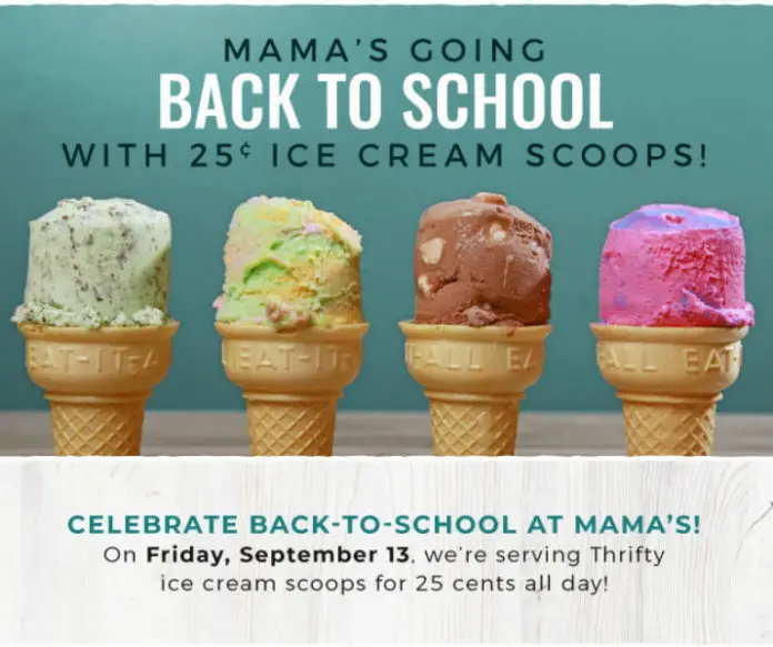 Mama's Back To School Ice Cream