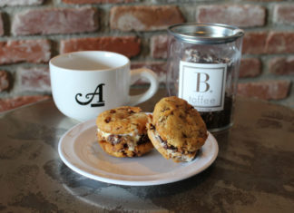 A Restaurant And B Toffee Coffee Cup And Cookies