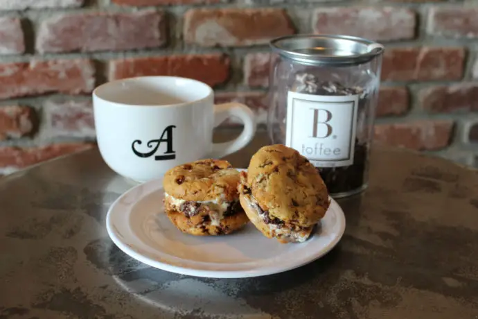 A Restaurant And B Toffee Coffee Cup And Cookies