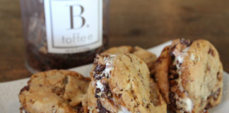 A Restaurant And B Toffee Cookie On Its Side