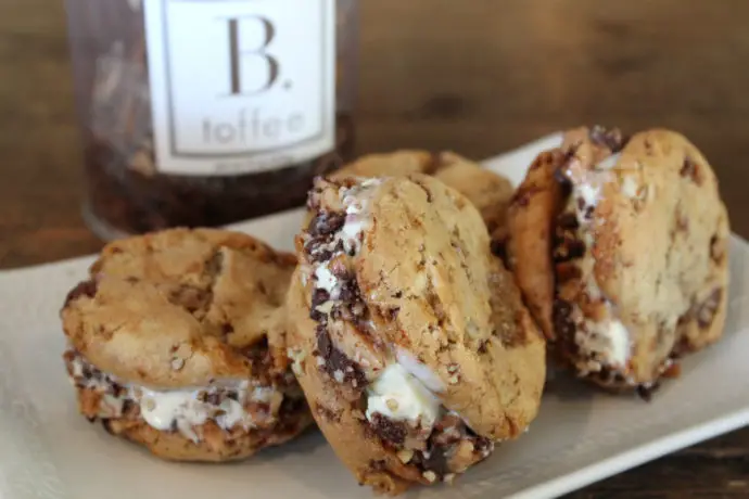 A Restaurant And B Toffee Cookie On Its Side