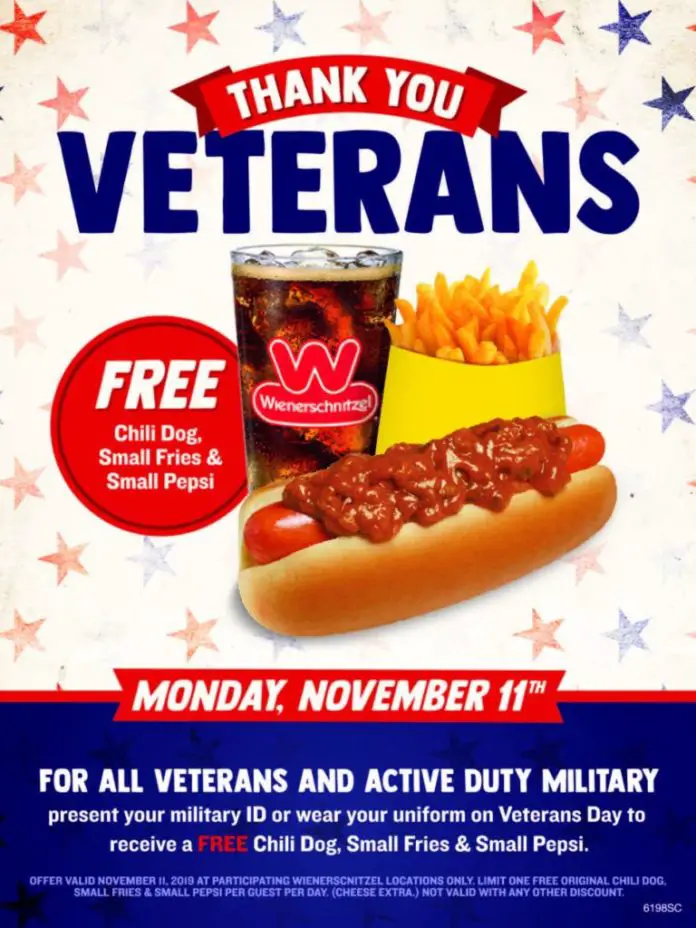 Wienerschnitzel Serves Members Of The Military On Veterans Day