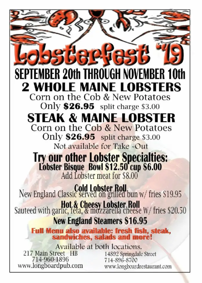 Longboard Restaurant And Pub Huntington Beach Lobsterfest