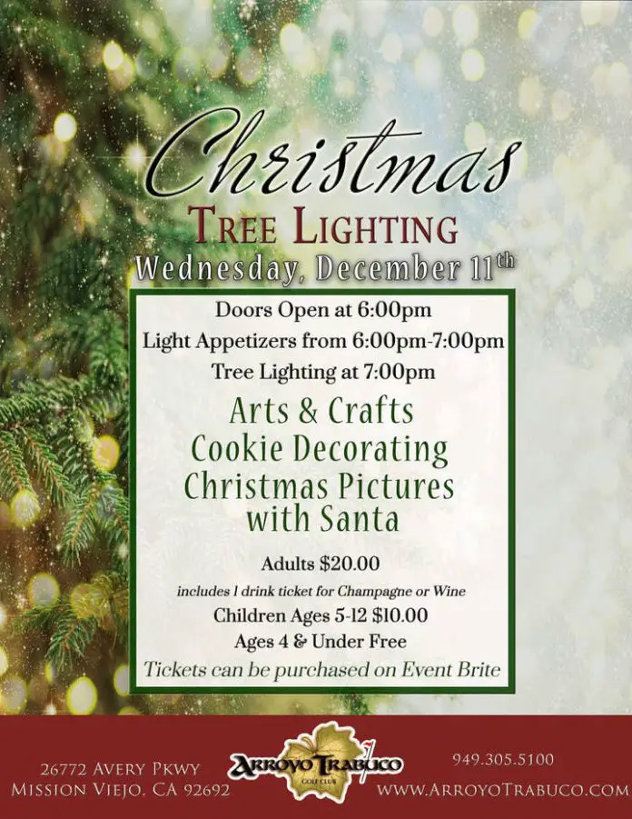 Arroyo Trabuco Golf Club Christmas Tree Lightning