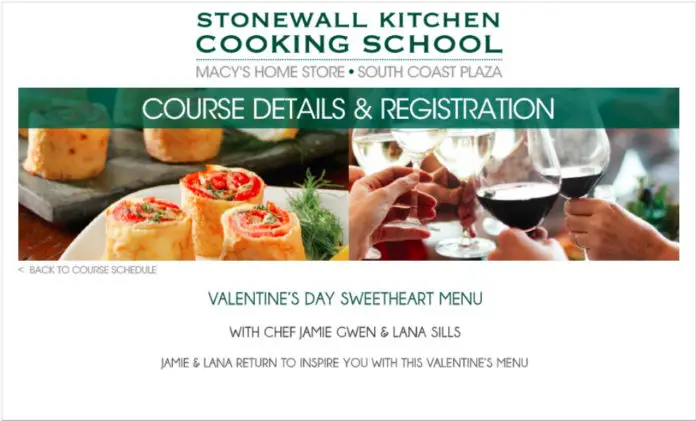 Stonewall Kitchen Cooking School Valentines