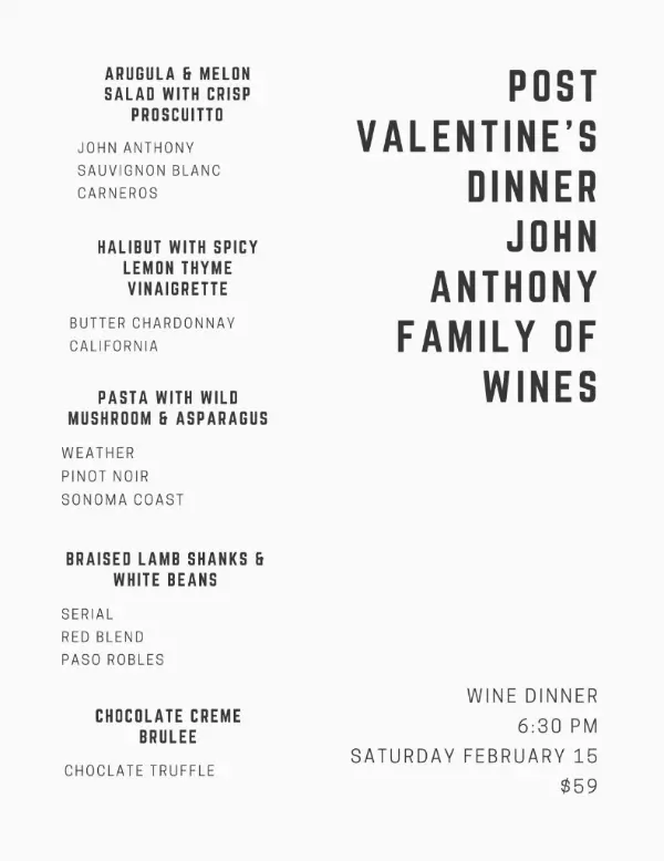 John Anthony Family Of Wines Valentines Day