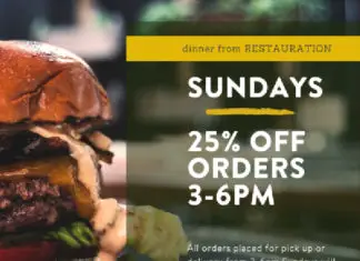 Restauration Sundays 25% Off