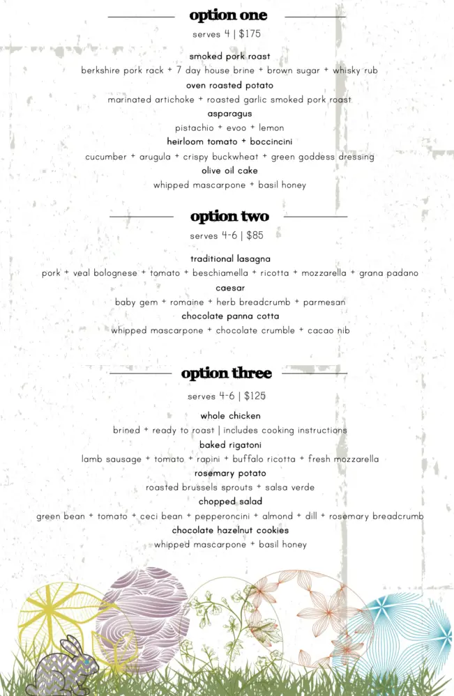 Cucina Menu