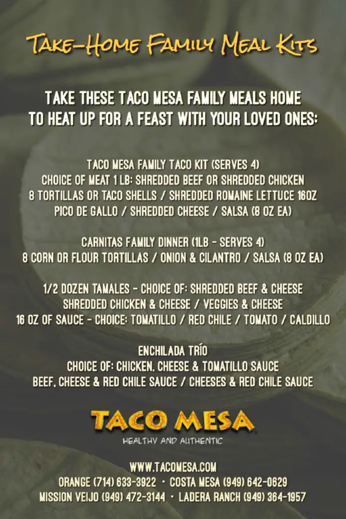 Taco Mesa Family Meals