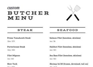 Colony Wine Merchant Butcher Menu