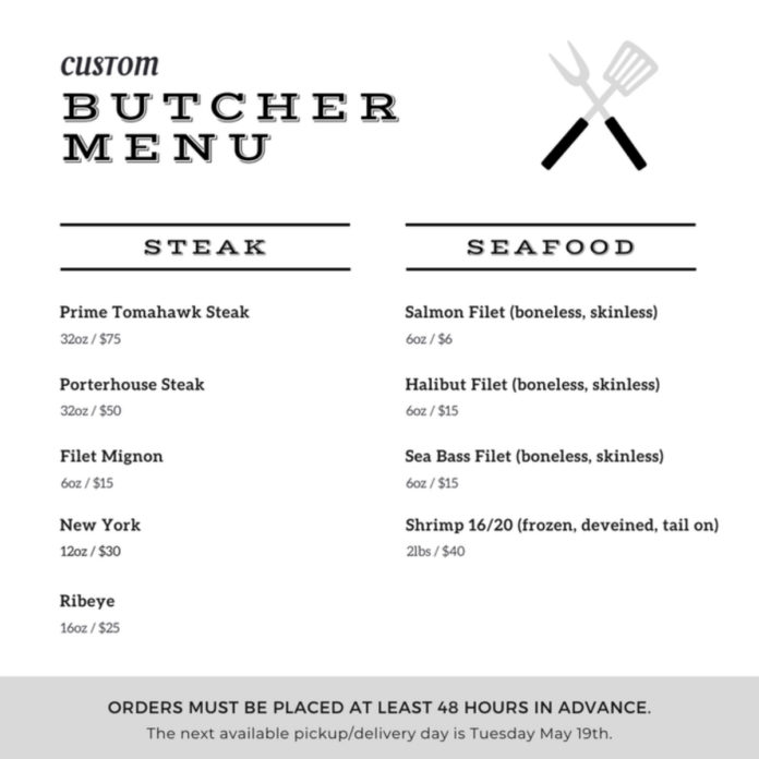 Colony Wine Merchant Butcher Menu