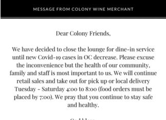 Colony Wine Message