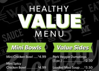 WaBa Grill Healthy Value Menu