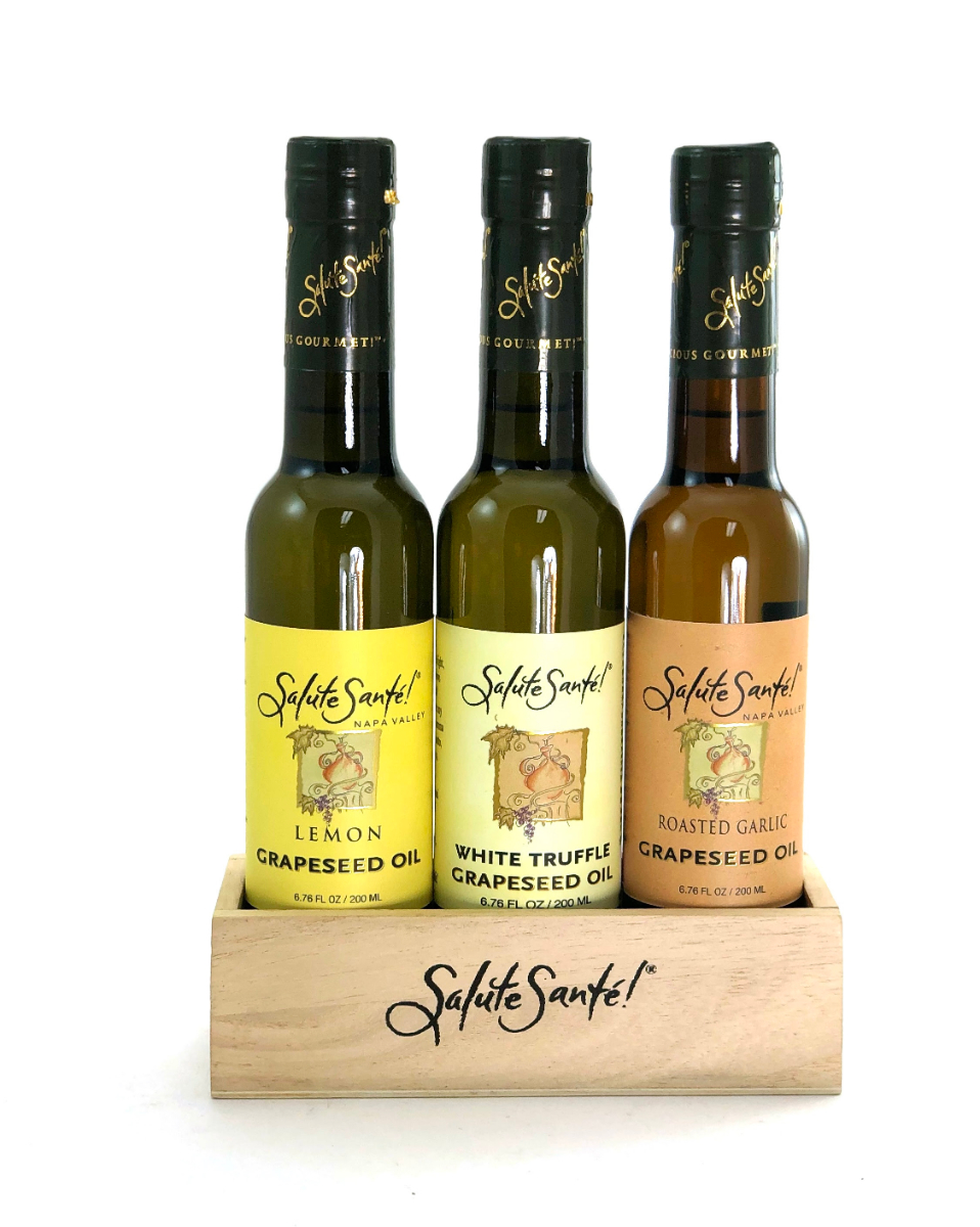 Infused Gift Set Trio Roasted Garlic Lemon White Truffle Grapeseed Oil Great Taste Magazine Orange County Restaurants And Pros