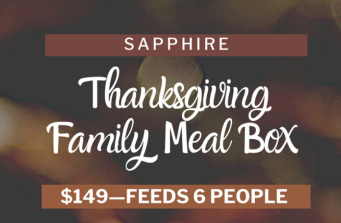 Sapphire Cellar Thanksgiving Family Meal